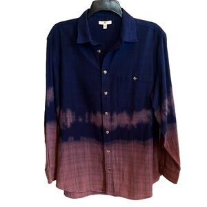 BP Blue and Purple Tie Dye Button Up